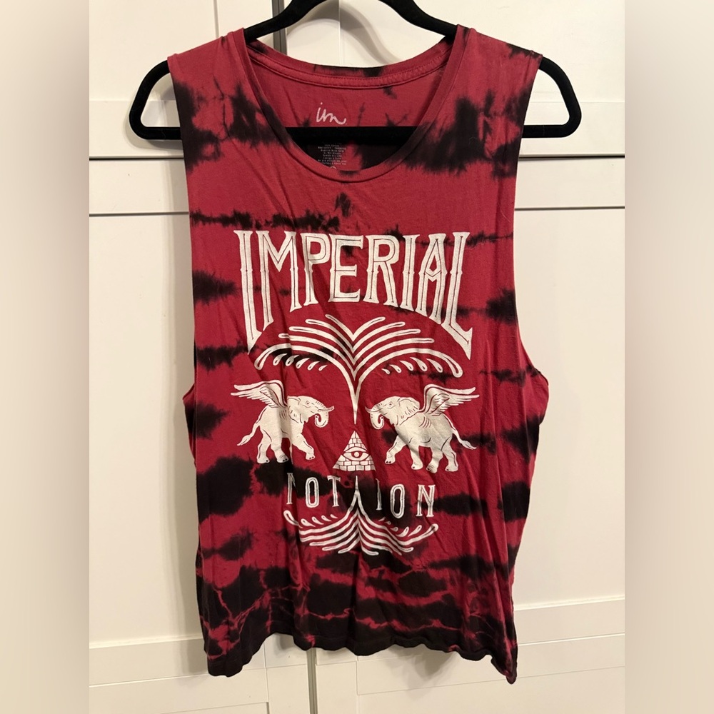 Imperial Motion Red Tie Dye Graphic Muscle Tank